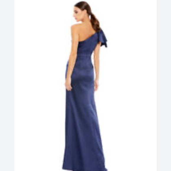 Mac Duggal Navy One Shoulder Dress - Picture 2 of 7